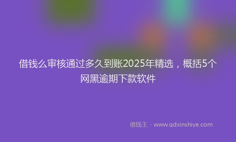 借钱么审核通过多久到账2025年精选，概括5个网黑逾期下款软件