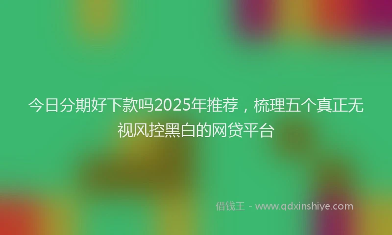 今日分期好下款吗2025年推荐，梳理五个真正无视风控黑白的网贷平台