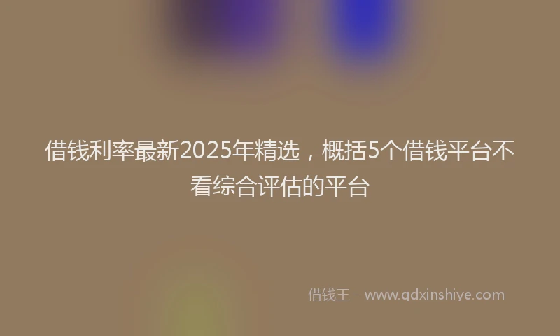 借钱利率最新2025年精选，概括5个借钱平台不看综合评估的平台
