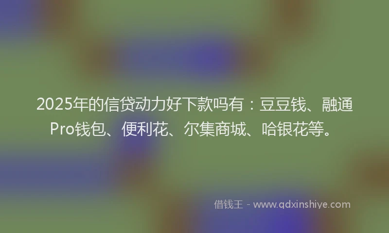 2025年的信贷动力好下款吗有：豆豆钱、融通Pro钱包、便利花、尔集商城、哈银花等。