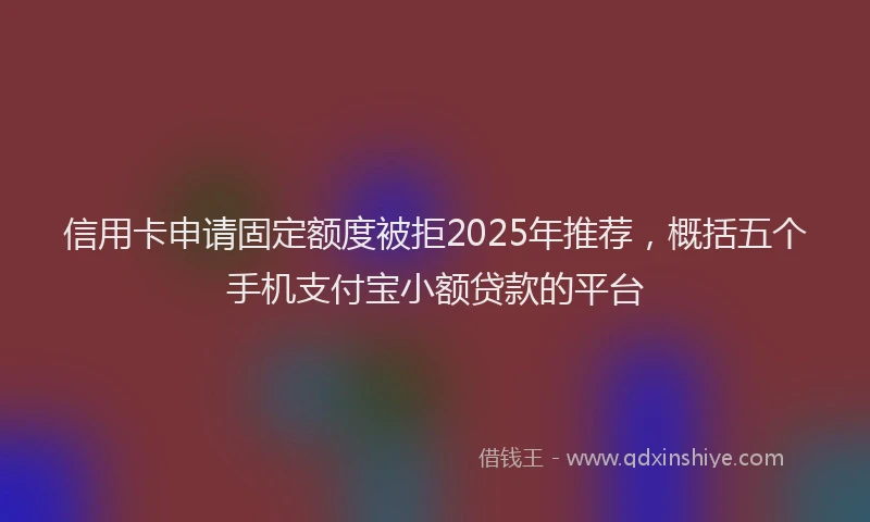 信用卡申请固定额度被拒2025年推荐，概括五个手机支付宝小额贷款的平台