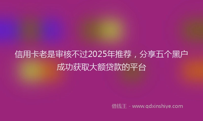 信用卡老是审核不过2025年推荐，分享五个黑户成功获取大额贷款的平台