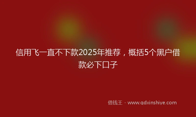 信用飞一直不下款2025年推荐，概括5个黑户借款必下口子