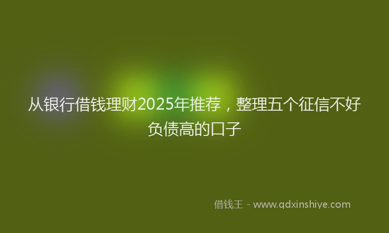 从银行借钱理财2025年推荐，整理五个征信不好负债高的口子