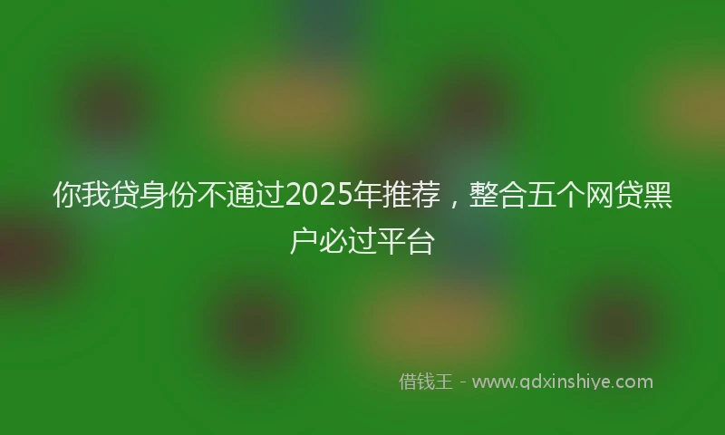 你我贷身份不通过2025年推荐，整合五个网贷黑户必过平台