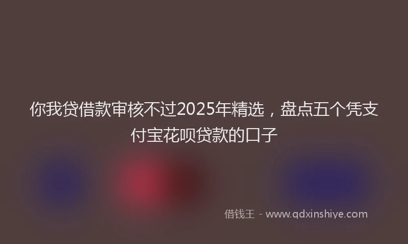 你我贷借款审核不过2025年精选，盘点五个凭支付宝花呗贷款的口子