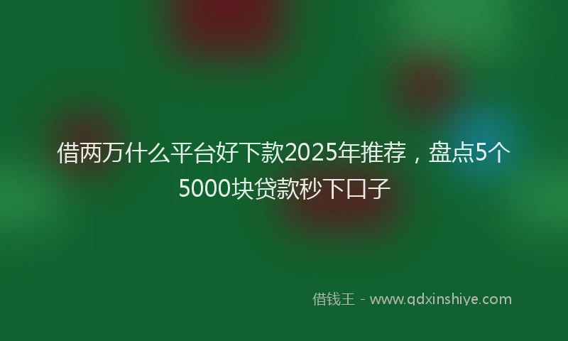 借两万什么平台好下款2025年推荐，盘点5个5000块贷款秒下口子