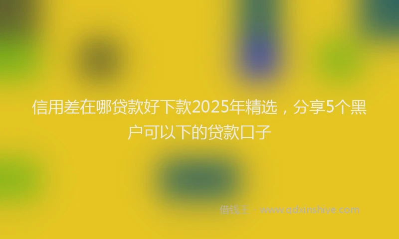 信用差在哪贷款好下款2025年精选，分享5个黑户可以下的贷款口子