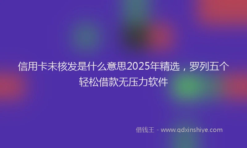 信用卡未核发是什么意思2025年精选，罗列五个轻松借款无压力软件