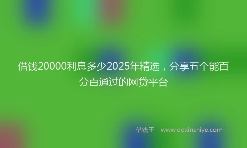 借钱20000利息多少2025年精选，分享五个能百分百通过的网贷平台