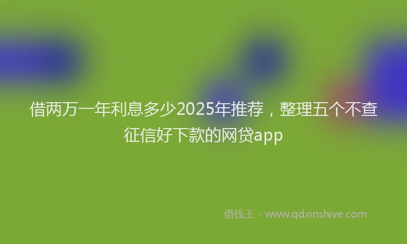 借两万一年利息多少2025年推荐，整理五个不查征信好下款的网贷app