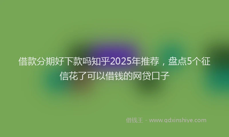 借款分期好下款吗知乎2025年推荐，盘点5个征信花了可以借钱的网贷口子