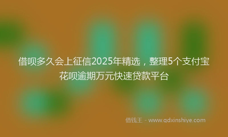 借呗多久会上征信2025年精选，整理5个支付宝花呗逾期万元快速贷款平台