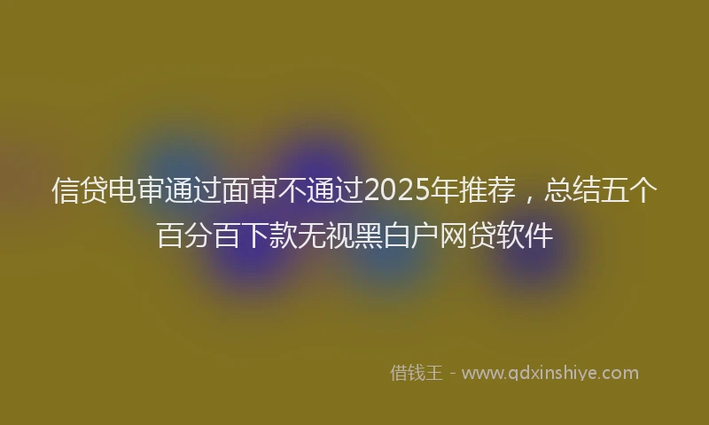 信贷电审通过面审不通过2025年推荐，总结五个百分百下款无视黑白户网贷软件