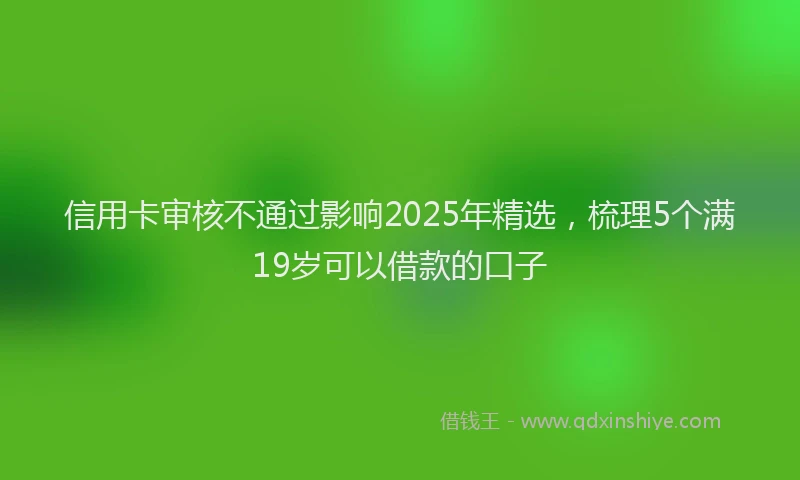 信用卡审核不通过影响2025年精选，梳理5个满19岁可以借款的口子