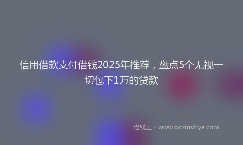 信用借款支付借钱2025年推荐，盘点5个无视一切包下1万的贷款