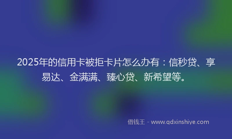 2025年的信用卡被拒卡片怎么办有：信秒贷、享易达、金满满、臻心贷、新希望等。