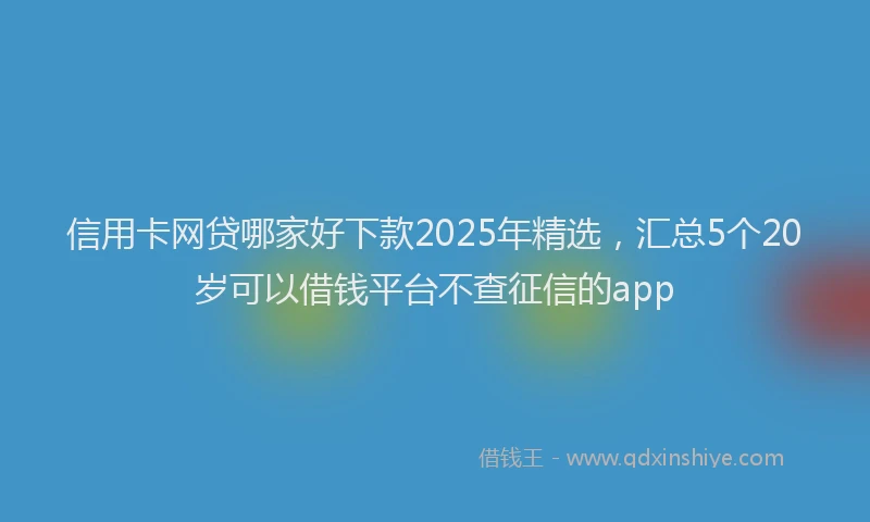 信用卡网贷哪家好下款2025年精选，汇总5个20岁可以借钱平台不查征信的app
