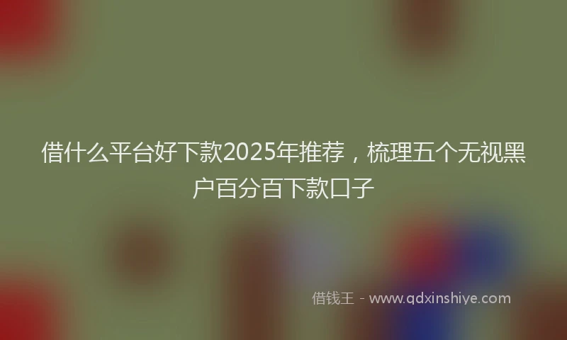 借什么平台好下款2025年推荐，梳理五个无视黑户百分百下款口子
