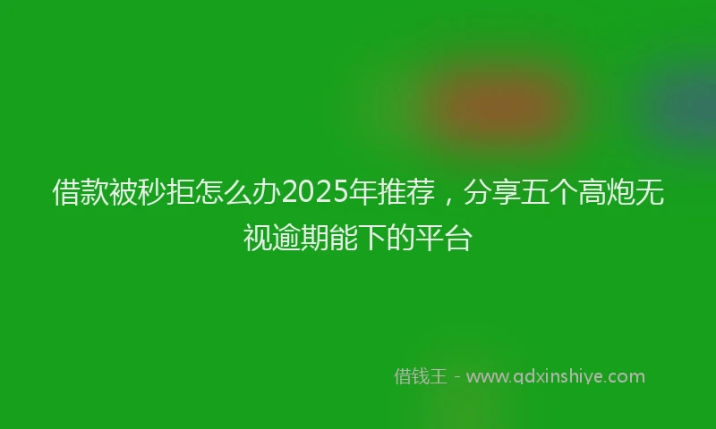 借款被秒拒怎么办2025年推荐，分享五个高炮无视逾期能下的平台