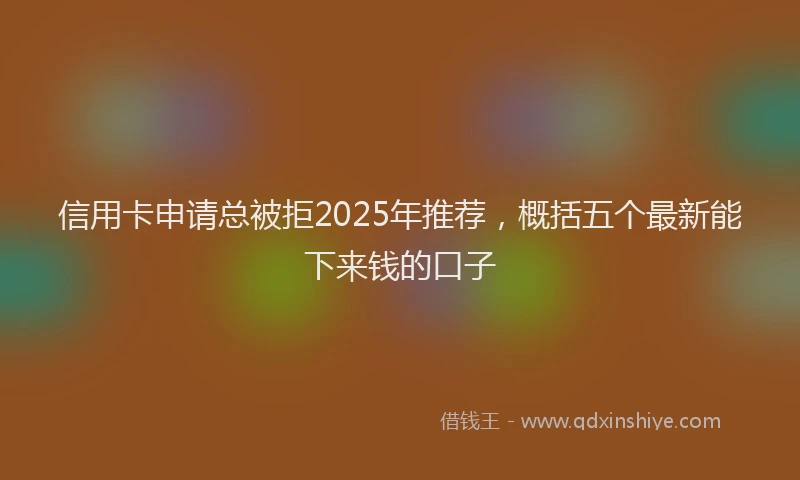 信用卡申请总被拒2025年推荐，概括五个最新能下来钱的口子