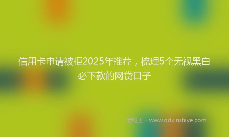 信用卡申请被拒2025年推荐，梳理5个无视黑白必下款的网贷口子