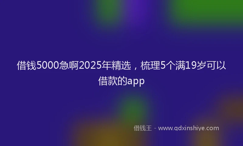 借钱5000急啊2025年精选，梳理5个满19岁可以借款的app