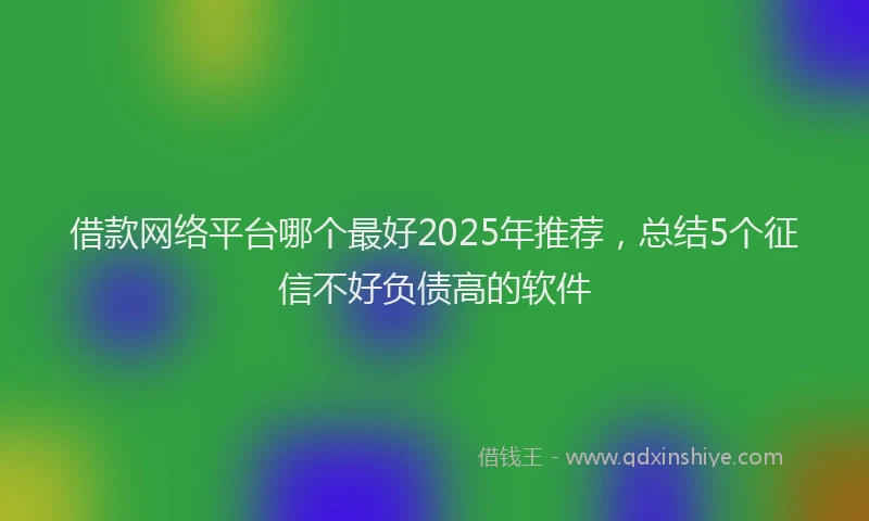 借款网络平台哪个最好2025年推荐，总结5个征信不好负债高的软件