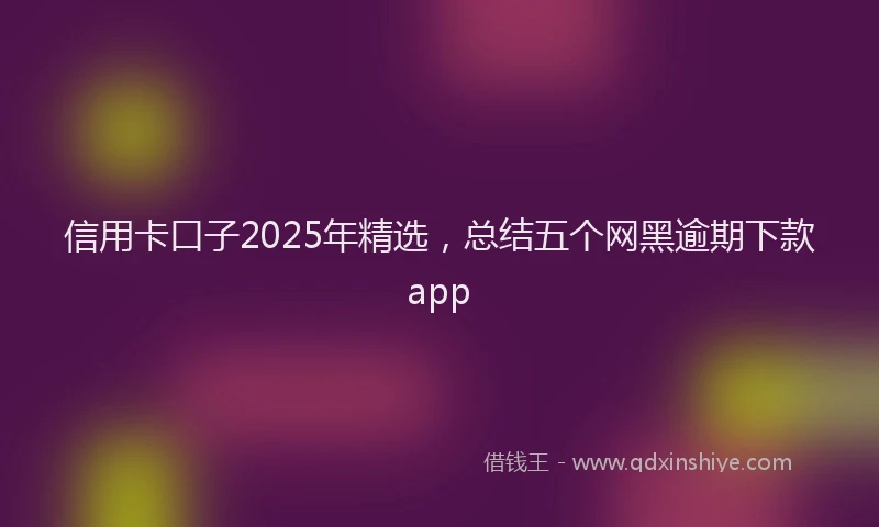 信用卡口子2025年精选，总结五个网黑逾期下款app