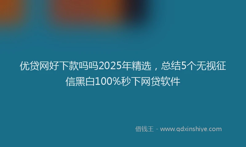 优贷网好下款吗吗2025年精选，总结5个无视征信黑白100%秒下网贷软件
