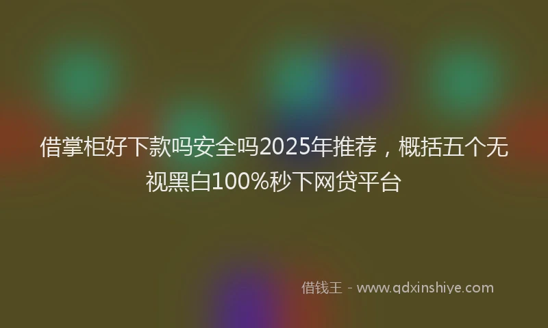 借掌柜好下款吗安全吗2025年推荐，概括五个无视黑白100%秒下网贷平台