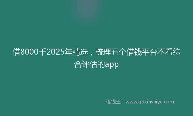 借8000千2025年精选，梳理五个借钱平台不看综合评估的app