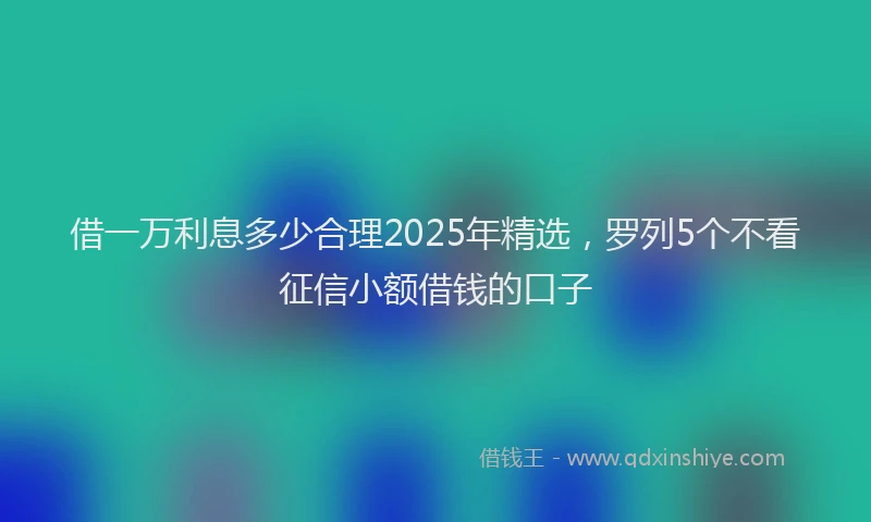 借一万利息多少合理2025年精选，罗列5个不看征信小额借钱的口子