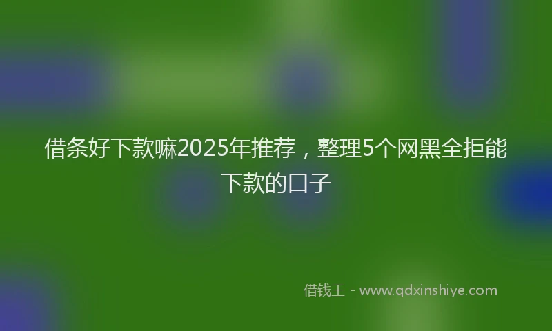 借条好下款嘛2025年推荐，整理5个网黑全拒能下款的口子
