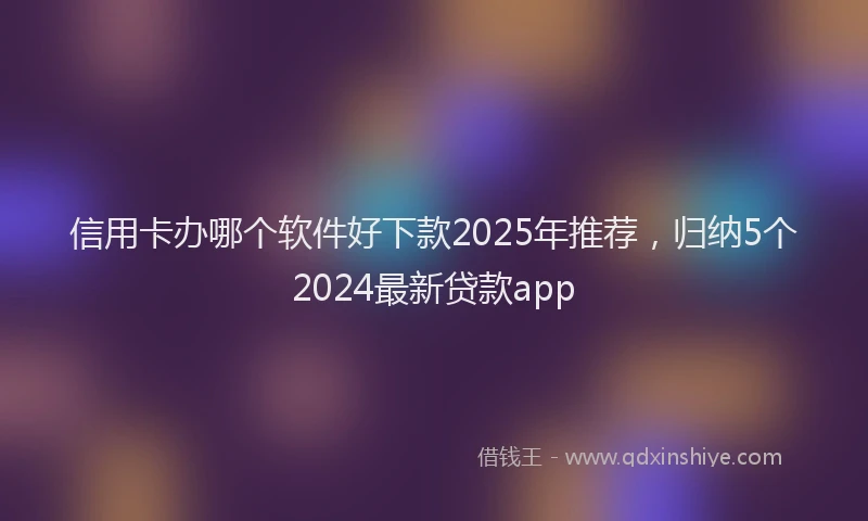 信用卡办哪个软件好下款2025年推荐，归纳5个2024最新贷款app