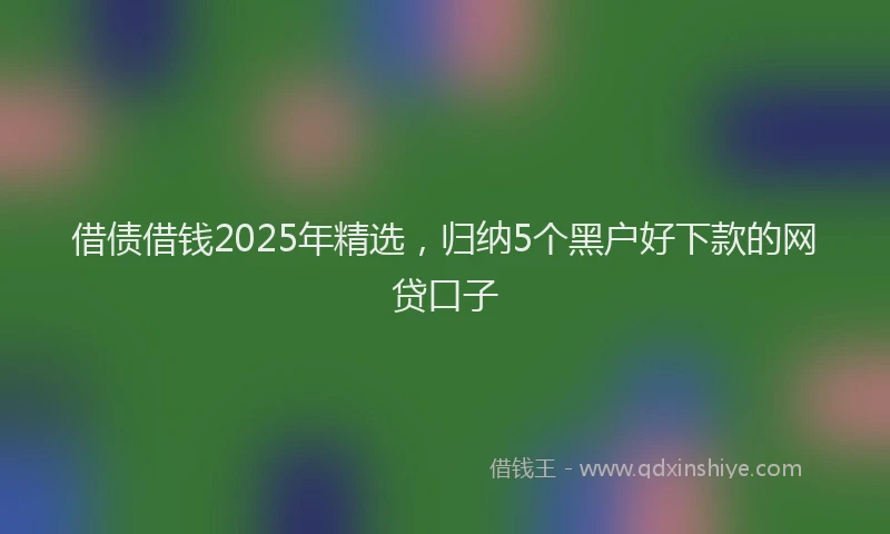 借债借钱2025年精选，归纳5个黑户好下款的网贷口子
