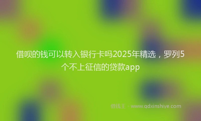 借呗的钱可以转入银行卡吗2025年精选，罗列5个不上征信的贷款app