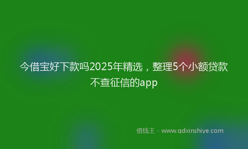 今借宝好下款吗2025年精选，整理5个小额贷款不查征信的app