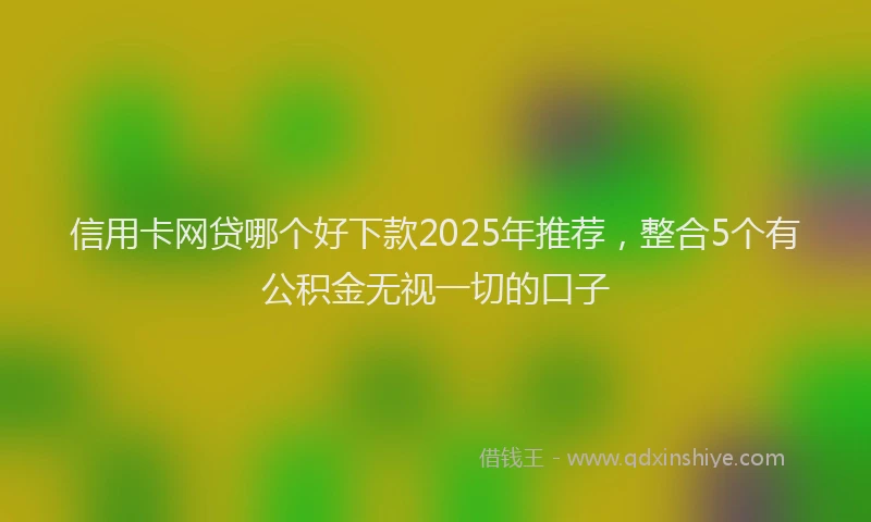 信用卡网贷哪个好下款2025年推荐，整合5个有公积金无视一切的口子