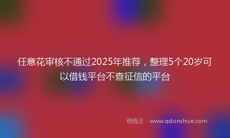 任意花审核不通过2025年推荐，整理5个20岁可以借钱平台不查征信的平台