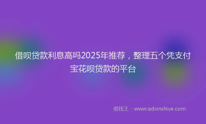 借呗贷款利息高吗2025年推荐，整理五个凭支付宝花呗贷款的平台