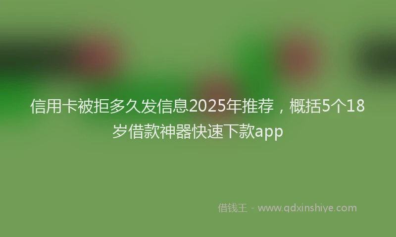 信用卡被拒多久发信息2025年推荐，概括5个18岁借款神器快速下款app