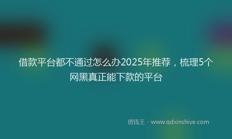 借款平台都不通过怎么办2025年推荐，梳理5个网黑真正能下款的平台