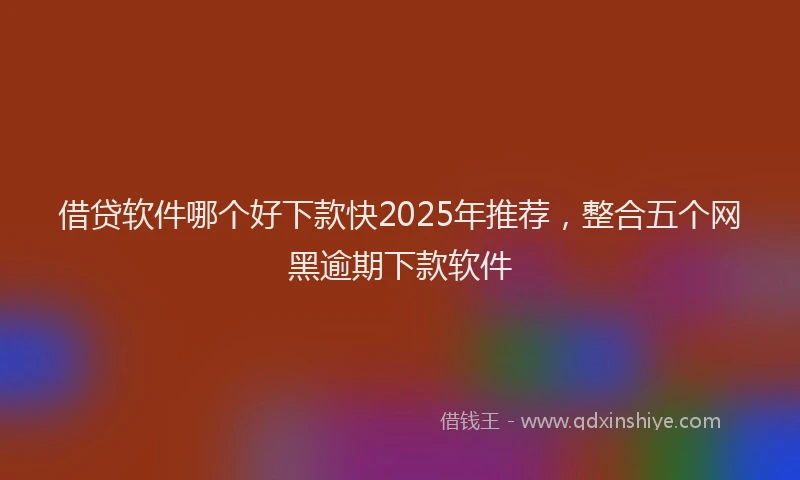 借贷软件哪个好下款快2025年推荐，整合五个网黑逾期下款软件