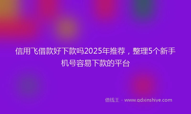 信用飞借款好下款吗2025年推荐，整理5个新手机号容易下款的平台