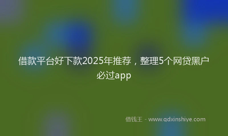 借款平台好下款2025年推荐，整理5个网贷黑户必过app