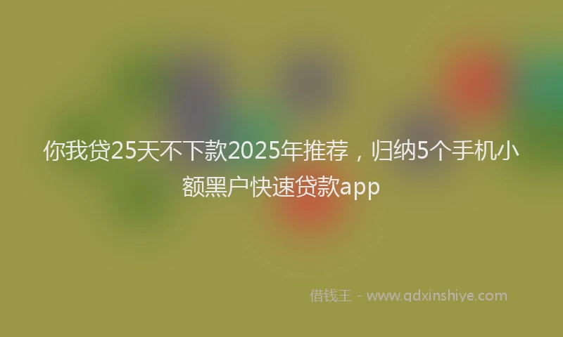 你我贷25天不下款2025年推荐，归纳5个手机小额黑户快速贷款app