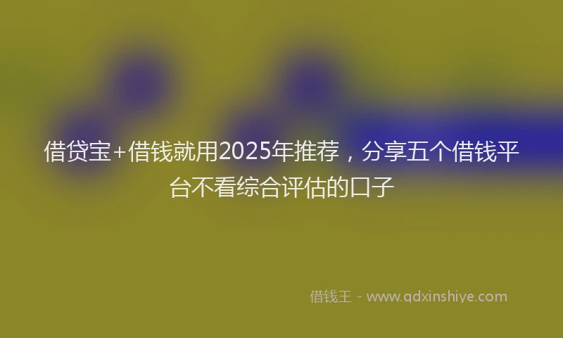 借贷宝+借钱就用2025年推荐，分享五个借钱平台不看综合评估的口子