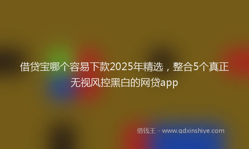 借贷宝哪个容易下款2025年精选，整合5个真正无视风控黑白的网贷app