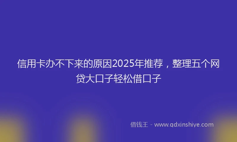 信用卡办不下来的原因2025年推荐，整理五个网贷大口子轻松借口子